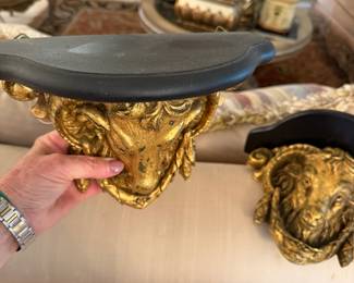 #78 - $110 - Set of Ornate Rams head shelves