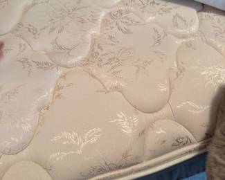 #60 - $700 - King size bed with columns oak white washed with mattress - clean