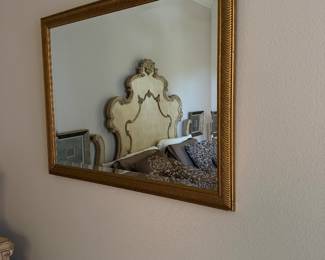 #4 - $58 - Gold trim mirror wood 44.5wx35