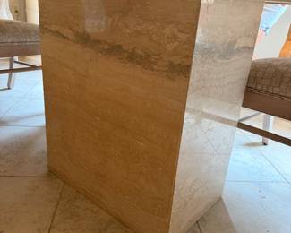#43A - $900 - Dining table granite top with granite pedestal 80"x43Wx29 1/2 - buy with chairs $1,000