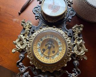 #51 - $300 - Barometer combo clock Zeerdoog bronze & metal