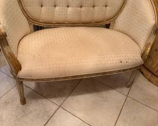 #69 - $200 - Settee rounded back Louis XVI - need redo seat 44x29x36