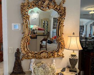 #16 - $250 - Wall Mirror, wood painted gold 34wx52t