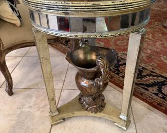 #37 - $220 - Set of 2 Mirrored top and legs side tables 19Wx26T