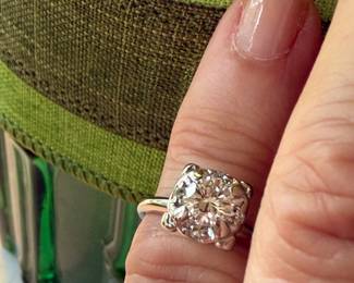 #10 - $800 - 0.48 ctw round diamond in antique mount -14kt white gold - 2.5gr- Vs1-Vs2 - H color (size 3) 
