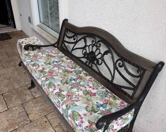 #80 - $120 - Wood and wrought iron bench (Front porch)