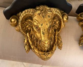 #78 - $110 - Set of Ornate Rams head shelves