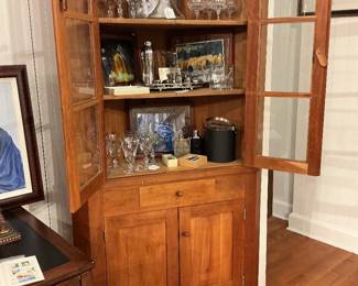 Stickley Solid Cherry One- Door Corner Cupboard