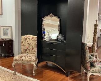 Black Laquer Reproduction Armoire
