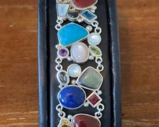 Sterling silver mosaic bracelet
