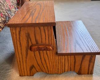 Oak bedside steps