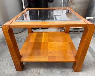 Wooden glass top table