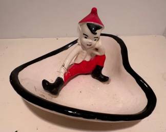 Vintage pixie ceramic ashtray