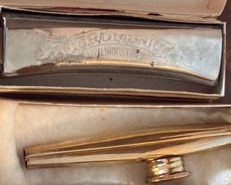 Vintage Chromonica harmonica and kazoo