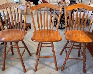 Oak swivel bar stools