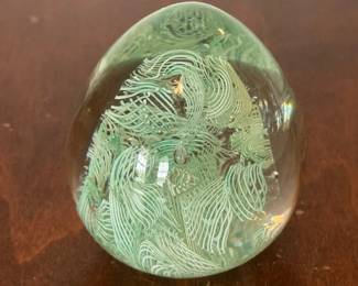 Vintage Murano Latticino glass paperweight