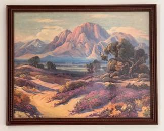 Vintage framed landscape print