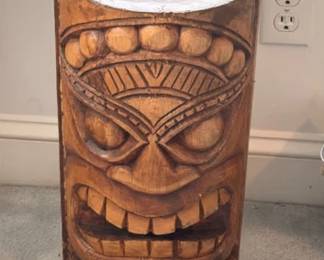 Carved wooden tiki totem