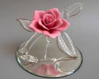 Glass Baron handcrafted pink rose