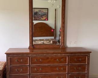 Triple dresser and mirror