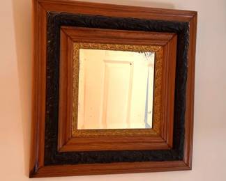 Antique layered frame, beveled glass mirror
