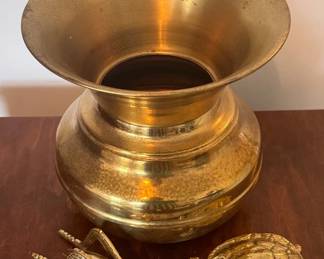 Vintage brass spittoon
