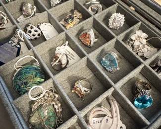 Sterling silver with semi precious stones and CZ's