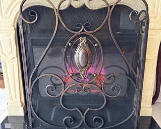 fireplace mantle, also 2 electric  fireboxes and screens