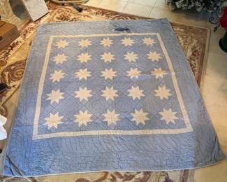 vintage 8  point star quilt - needs some love
