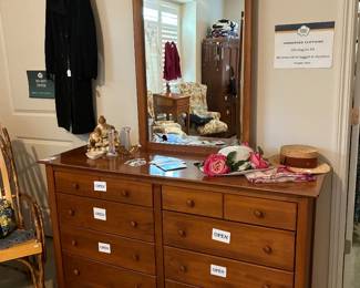 Wooden Dresser & Mirror