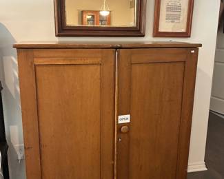 Wooden Cabinet, Decorative Mirror