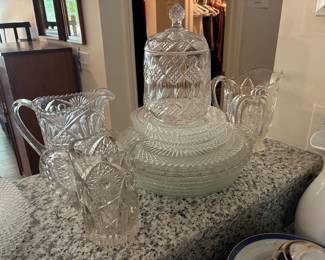 Vtg Clear Crystal Tableware Sets