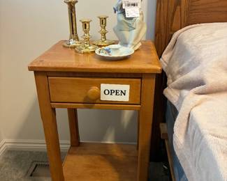 Candlestick Holders, Wooden Nightstand, Lladro "A Mothers Love" Figurine