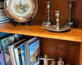 Candlestick Holders, Books, Decorative Plates