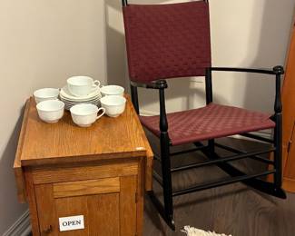 Wooden Cabinet, Vtg Rocking Chair