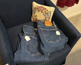 Levi Jeans, Needlepoint Pillow