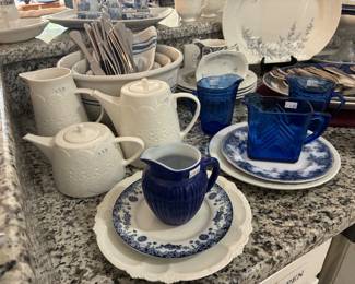 Vtg Glassware, Plates, Silverware