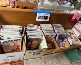 Playboy and penthouse magazines dating back to 1970s. Other vintage magazines.