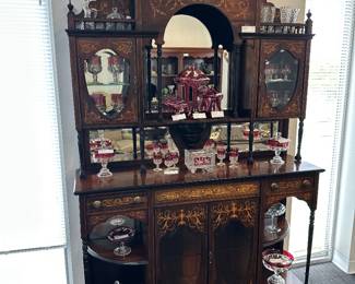 Rosewood Etagere with satin wood inlay