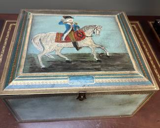 Hand painted tin box