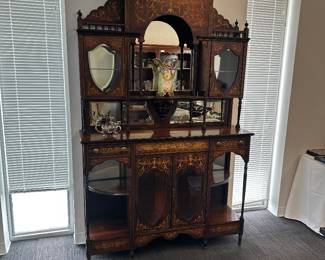 Rosewood Etagere with satin wood inlay