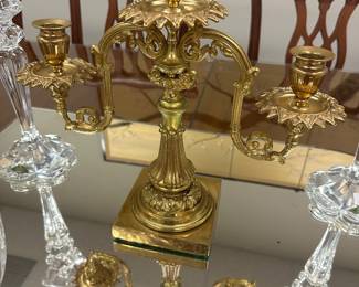 antique brass candelabra