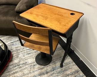 antique school desk