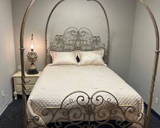 Horchow wrought iron metal canopy queen size bed