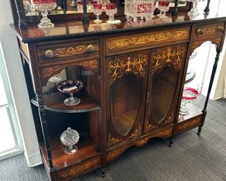 Rosewood Etagere with satin wood inlay