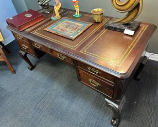 Chippendale style leather inlay desk