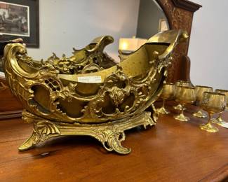 Antique brass sleigh