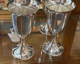 Set of 8 silver plate goblets