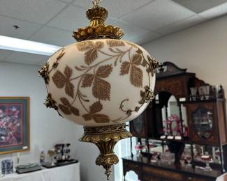 Hollywood regency hanging/swag lamp circa 1960
