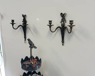 Antique French bronze sconces